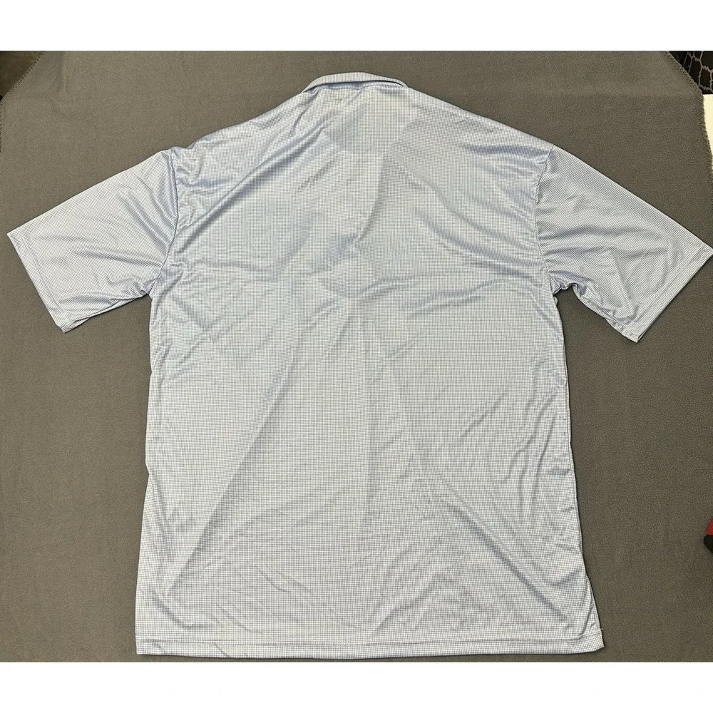 Collars and Co. Short Sleeve Polo Blue/white Houndstooth Shirt Size 4XL
